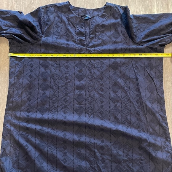 Lands' End Tunic Bundle (2) 2X Blue Brown Longline 100% Cotton Lace Detail - Picture 11 of 14